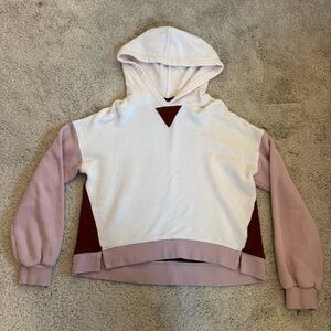 Madewell Tri-Tone Hoodie - White, Pink, and Burgundy